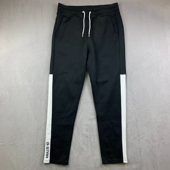 G Star Raw Mens Sweatpants Medium Black White Joggers Rodis Block SW Tapered - Picture 1 of 15